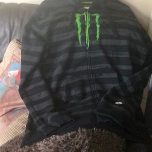 Men’s Black and Gray Striped Hoodie